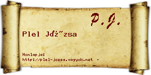 Plel Józsa névjegykártya